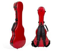 Crossrock Fiberglass Case for Baritone Ukulele with Removable Shoulder Straps & TSA Lock, Red (CRF2020BURD)
