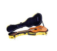 Crossrock Fiberglass Case for Baritone Ukulele with TSA Lock and Removable Shoulder Straps-Yellow(CRF2020BUYL)