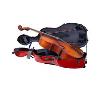 Crossrock Fiberglass Case with Wheels-Fits 4/4 Full Size Cellos-Includes Padded Music Pouch, 3 Handles, Removable Shoulder Straps, Combination Lock-Red (CRF2020CEFRD)