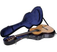 Crossrock Deluxe Fiberglass fits for Classical Guitar Case, 4/4 Full Size-Black (CRF2021CBK)