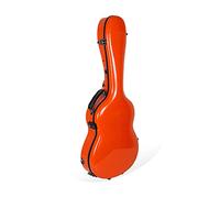 Crossrock Fiberglass Classical Guitar Case for 4/4 Nylon-String | Gloss Orange Shell, TSA Lock, Blue Velvet Interior - Lightweight Moulded Case for Travel - Orange(CRF2020COR)