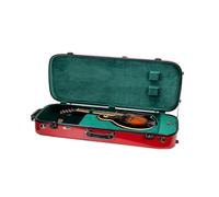 Crossrock Fiberglass Double Case- Universal to A&F style Mandolins, with Accessory Compartments, Removable Shoulder Straps, TSA Lock-Red (CRF2020MAFRD-R)