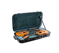 Crossrock Fiberglass Double Case with TSA Lock for Two Concert/Tenor Ukuleles-Black (CRF2020DTUBK)