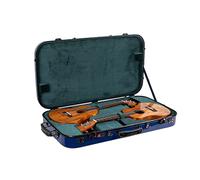 Crossrock Fiberglass Double Case with TSA Lock for Two Concert/Tenor Ukuleles-Navy Blue (CRF2020DTUNVBL)