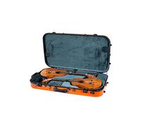 Crossrock Fiberglass Double Case with TSA Lock for Two Concert/Tenor Ukuleles-Orange (CRF2020DTUOR)