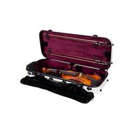 Crossrock Fiberglass Double Violin Case for Two 4/4 Size | Gloss White Finish, TSA Lock, Red Velvet Interior - Secure, Elegant Case for Professionals & Students - White(CRF2020DVWT)