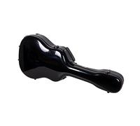 Crossrock Fiberglass Jazz Guitar Case - Fits 17" Lower Bout Arch Top Jazz Acoustic Guitar - Padded Straps, Interior Compartment, Fixed & Removable Paddings - Includes TSA Lock - Black(CRF2020JA17BK)