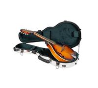 Crossrock Fiberglass Mandolin Case - Contoured for A & F-Style (Universal Fit) | White Gloss, Forest Green Velvet, TSA Lock, Backpack Straps, Accessory Compartment - Sleek Pro Travel Case