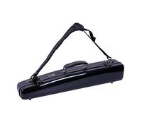 Crossrock Fiberglass Straight Soprano Saxophone Case | Black Gloss Finish, Padded Interior, Backpack Straps - Lightweight Hardshell for Travel & Protection (CRF1000SSBK)