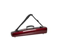 Crossrock Fiberglass Straight Soprano Saxophone Case | Wine Red Gloss Finish, Padded Interior, Backpack Straps - Lightweight Hardshell for Travel & Protection (CRF1000SSRD)