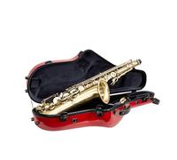 Crossrock Fiberglass Tenor Saxophone Case | Glossy Red Finish | Reinforced Shell, Upgraded Interior, TSA Lock, Backpack Straps - Pro Travel Protection（CRF2020TSRD）