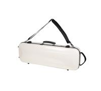 Crossrock Fiberglass Ukulele Case for Soprano (21") | Rectangular Milky White Gloss Finish, TSA Lock, Hygrometer, Backpack Straps & Large Accessory Storage - Hard Shell Pro Travel Series