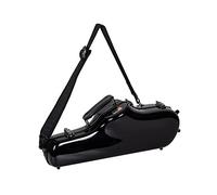 Crossrock Fibreglass Alto Saxophone Case | TSA Lock, Gloss Black Shell, Contoured Compact Fit, Shoulder Straps - Fashion-Functional Gig Case -Black (CRF1020ASBK)