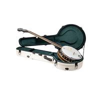 Crossrock Fiberglass Banjo Case-Fits Mastertone & Most 5-String Styles, with Interior Compartment, Backpack Straps, Hygrometer, TSA Lock-Milky White (CRF2023MBJMW)