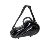 Crossrock Fibreglass Curved Soprano Saxophone Case | TSA Lock, Gloss Black Shell, Compact Contoured Fit, Backpack Straps - Fashion-Functional Gig Case -Black (CRF1020CSBK)