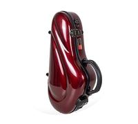 Crossrock Fibreglass Curved Soprano Saxophone Case | TSA Lock, Gloss Red Shell, Compact Contoured Fit, Backpack Straps - Fashion-Functional Gig Case -Red (CRF1020CSRD)