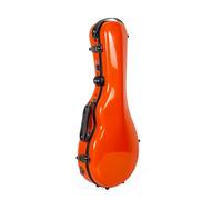 Crossrock Fibreglass Mandolin Case for F-Style | Gloss Orange Shell, TSA-Approved Lock, Accessory Storage, Backpack Straps - Deluxe Fibreglass Case - Orange(CRF2020MFOR)