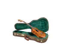 Crossrock Master Series Tenor Ukulele Case for 27'' Large Body | Olive Green Eco Tweed Fabric, Re-Engineered Shell, Backpack Straps & Leather Handle, Forest Green Velvet Interior