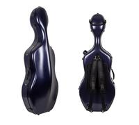 Crossrock Poly Carbon Cello Case for 4/4 Full Size | Matte Blue Finish, Scratch-Resistant, Lightweight with Wheels - Great for Learners & Young Cellists