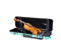 Crossrock Poly Carbon Oblong Violin Case for 4/4 Full-Size | Mint Blue Matte Finish, Hygrometer, Music Pouch, Accessory Storage - Lightweight Hard Shell - Mint Blue(CRF4050VFMB-R)