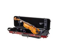 Crossrock Poly Carbon Oblong Violin Case for 4/4 Full-Size | Red Matte Finish, Hygrometer, Music Pouch, Accessory Storage - Lightweight Hard Shell - Red(CRF4050VFRD-R)