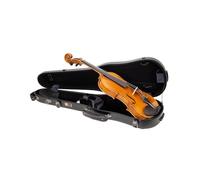 Crossrock Poly Carbon Shaped Violin Case for 4/4 Full-Size | Matte Black Finish, Hygrometer, Accessory Storage - Lightweight Hard Shell for Daily Travel