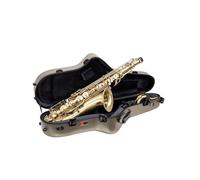 Crossrock Polycarbonate Tenor Saxophone Case | TSA Lock, Backpack Straps, Scratch-Resistant Shell, Neck & Mouthpiece Storage - Champagne Silver (CRF4050TSCS)