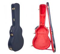 Crossrock Relief Series-Wooden Case For 335 Style 6 Strings Semi-Hollow Electric Guitars, With Highly Textured Surface, Mink Imitation Fleece, Stainless Steel Latches-Ocean Blue (CRW630SAOB)