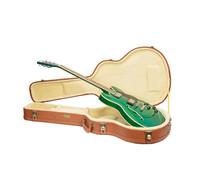 Crossrock Relief Series-Wooden Case For 335 Style 6 Strings Semi-Hollow Electric Guitars, With Highly Textured Surface, Mink Imitation Fleece, Stainless Steel Latches-Red Wood (CRW630SARO)