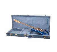 Crossrock Relief Series-Wooden Case For Jazzmaster/Jaguar Style Electric Guitars, With Highly Textured Surface, Mink Imitation Fleece, Stainless Steel Latches, Smoke Blue (CRW630JMSB)
