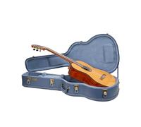 Crossrock Relief Series Classical Guitar Case for 4/4 Nylon-String | Carved Smoke Blue Finish, Monochrome Blue Velvet Interior, Lock - Premium Wooden Hardshell