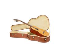 Crossrock Relief Series Classical Guitar Case for 4/4 Nylon-String | Carved Red Wood Finish, Ivory Plush Interior, Lock - Premium Wooden Hardshell