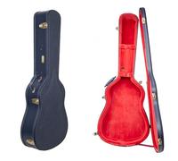 Crossrock Relief Series Dreadnought Guitar Case for Gibson J-45 / Martin D-Style | Carved Ocean Blue Finish, Deep Scarlett Velvet Interior, Lock - Premium Wooden Hardshell -Ocean Blue (CRW630DOB)
