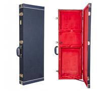 Crossrock Relief Series-Wooden Case For Electric Guitars, Fender Telecaster & Stratocaster, With Highly Textured Surface, Mink Imitation Fleece, Stainless Steel Latches, Ocean Blue (CRW630EOB)