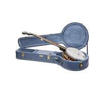 Crossrock Relief Series-Wooden Case for 5 String Resonator Banjo, With Highly Textured Surface, Mink Imitation Fleece, Stainless Steel Latches-Smoke Blue (CRW630BJSB)