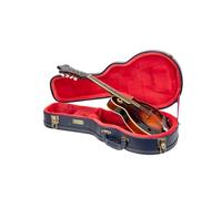 Crossrock Relief Series-Wooden Case for F-Style Mandolin, With Highly Textured Surface, Mink Imitation Fleece, Stainless Steel Latches-Ocean Blue (CRW630MFOB)