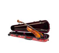 Crossrock Shaped Fiberglass Violin Case for 4/4 Size | Gloss Red Finish | TSA Lock, Lightweight, Rugged Protection, Plush Velvet Interior