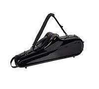 Crossrock Sleek Fiberglass Tenor Sax Case | Black Shell, Compact Fit, TSA Lock, Backpack Straps - Lightweight Hard Case - Black （CRF1020TSBK）