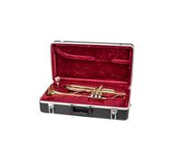 Crossrock Trumpet Case for Bb Horn | Textured Black Finish with Velvet Interior, Security Lock, Metal Feet & Detachable Strap (CRA865TRBK)