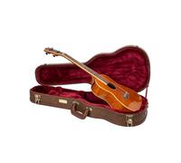 Crossrock Wooden Baritone Ukulele Case for 30'' & 31'' | Blossom Brown Faux Leather, Stainless Steel, Latches, Storage Compartment - Designer Series (CRW530BUBQ)