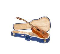 Crossrock Wooden Baritone Ukulele Case for 30'' & 31'' | Vibrant Blue Faux Leather, Stainless Steel, Latches, Storage Compartment - Designer Series (CRW520BUVB)