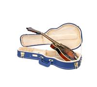 Crossrock Wooden F-Style Mandolin Case | Vibrant Blue Faux Leather, Stainless Steel, Latches, Storage Compartment - Designer Series (CRW520MFVB)