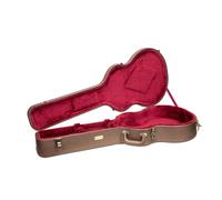Crossrock Wooden OM Guitar Case for Martin 000-14 Fret | Chocolate Brown Finish, Burgundy Velvet Interior, Lock - Designer Series