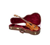 Crossrock Wooden Tenor Ukulele Case for 27'' Large Body | Blossom Brown Faux Leather, Stainless Steel, Latches, Storage Compartment - Designer Series (CRW530TUBQ)