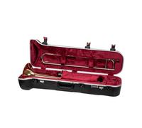Crossrock Woodwind Hardshell Case Fits Tenor Trombone Removable Shoulder Strap, Storage Compartment, TSA Lock-Black (CRA862TBBK)