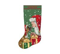 CrossStitchStyleArte Cross Stitch Patterns for Adults, Personalized Christmas Pet Stocking, Easy Counted Simple Embroidery Patterns for Beginners, Cute Sana Claus Boxer Dog Design DIY