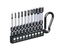 Crosstar 2-Inch Compact Hex Bit Set 20PCS Metric - Short Impact Allen Wrench Drill Bits, S2 Steel 1/4" Hex-Shank, CNC Machined Tips with Storage Case & Carabiner Clip