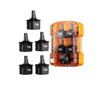 Crosstar 5Pcs T30 Impact Torx Bit Socket Set, Stubby S2 Steel,3/8” Drive Torx Socket Set, Upgrade Hex socket, Anti-Roll Design, Professional Tools for Automotive, Engine, Home Appliance Repair