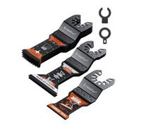 Crosstar 7Pcs Oscillating Tool Blades Kit, 4*CR-V & 2*Bi-Metal & 1*Carbide | Universal Quick Release Blades for Most Oscillating Multi Tools, for Wood, Plastic Hard Metal, Nails, Bolts and Screws