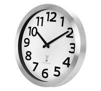 Crosstime Radio Wall Clock with Aluminium Frame, Large Numbers, Silent Without Ticking Noise, Easy to Read Modern Analogue Radio-Controlled Clock for Kitchen, Living Room, Bedroom, Office, 30 cm